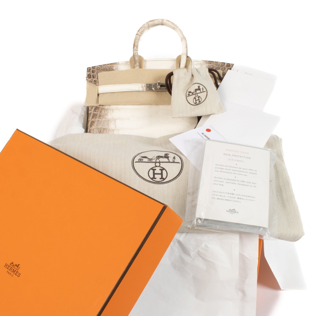 Authentic second hand brand new Hermès Birkin 25 Himalaya on www.labellov.com