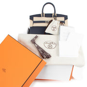authentic second hand Hermès Birkin 25 Togo Bleu Nuit Palladium Hardware at labellov.com