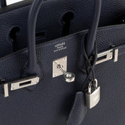 hermes birkin 25 blue togo palladium hardware second hand