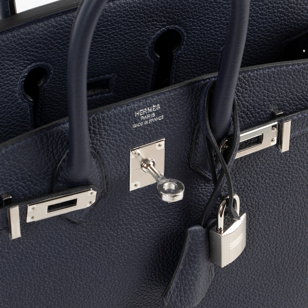 hermes birkin 25 blue togo palladium hardware second hand