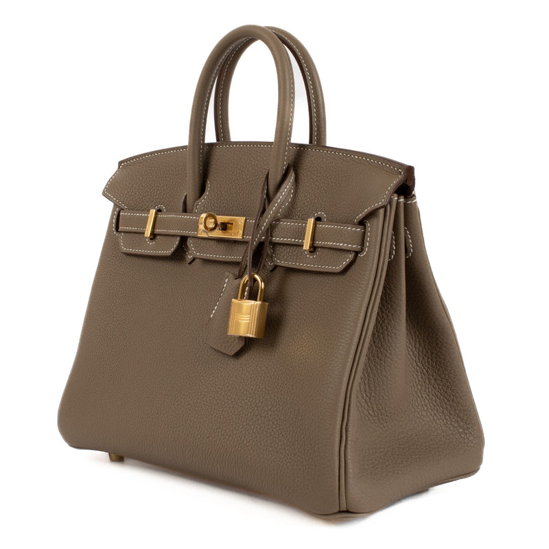 Shop authentic second hand store fresh 2024 Hermès Birkin 25 Etoupe Togo GHW on www.labellov.com