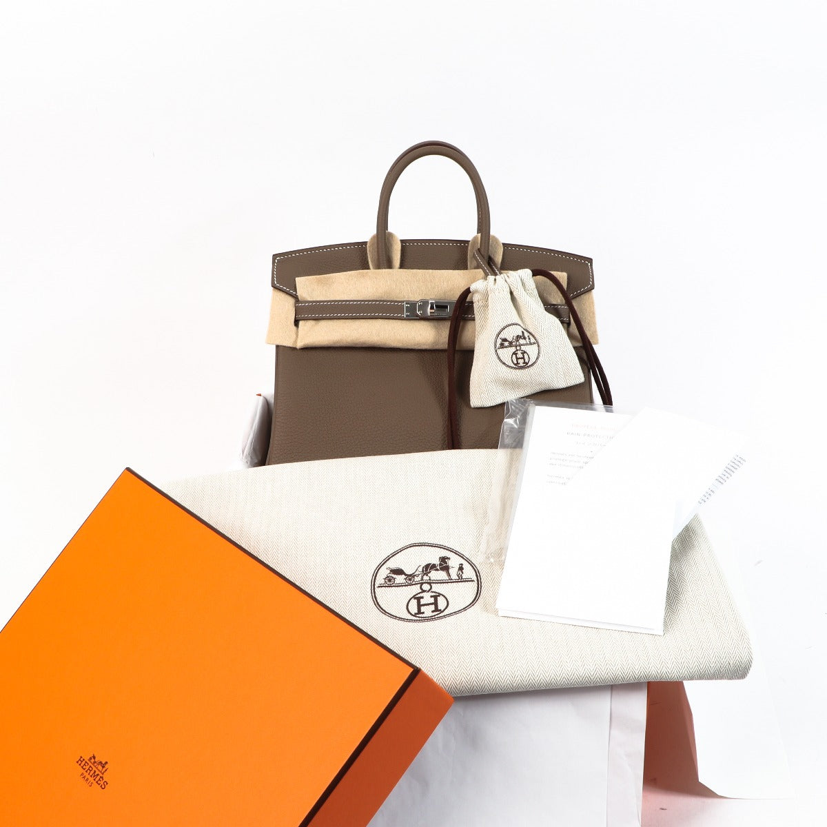 Hermès Birkin 25 Etoupe Togo Palladium Hardware