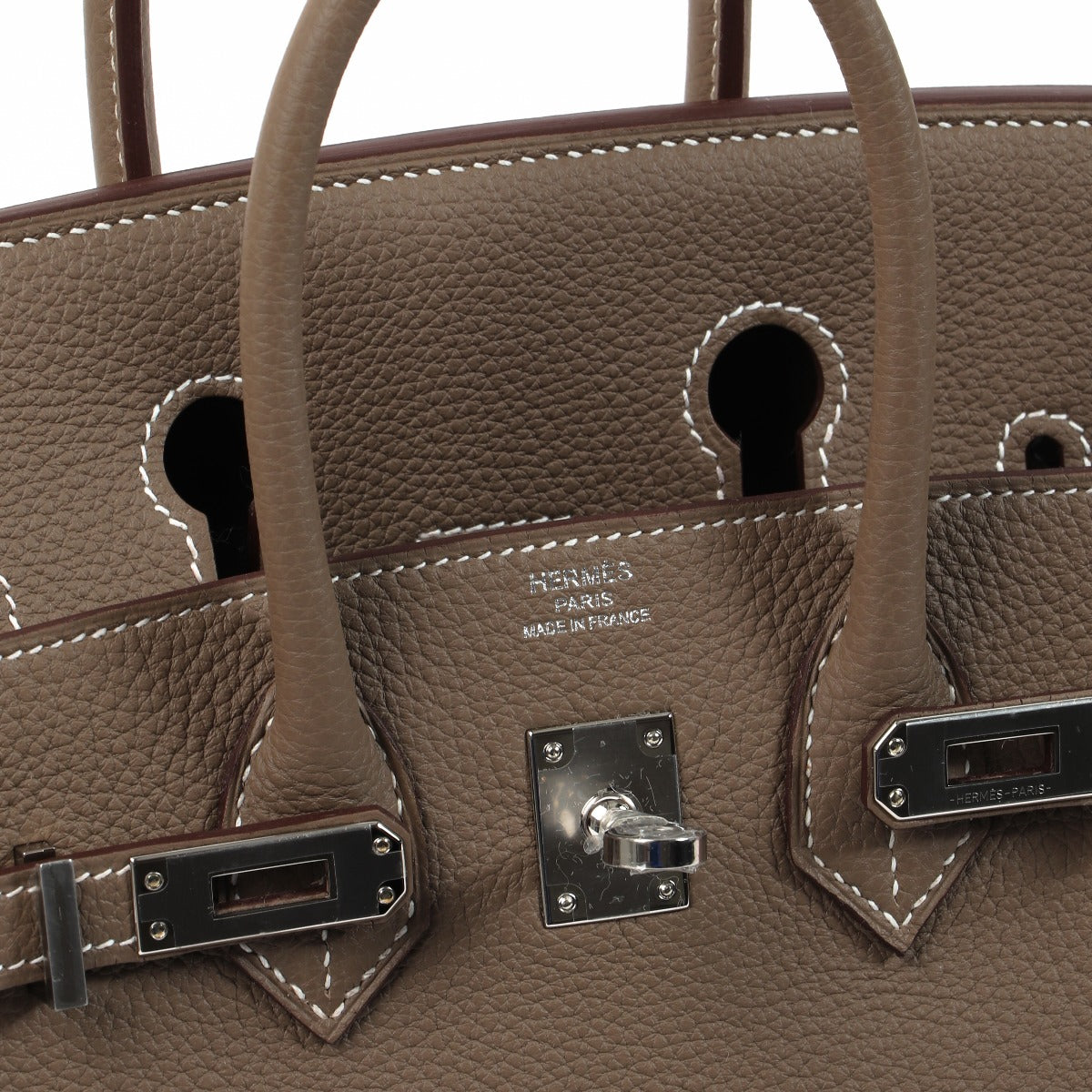 Hermès Second Hand Pre-Owned Birkin 25 Logo Stamp Detail