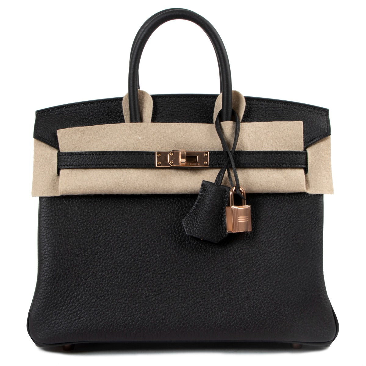authentic second hand hermes birkin 25 togo black on www.labellov.com