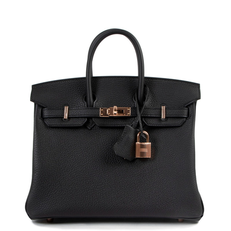 Hermès Birkin 25 Black Togo Rose Gold Hardware