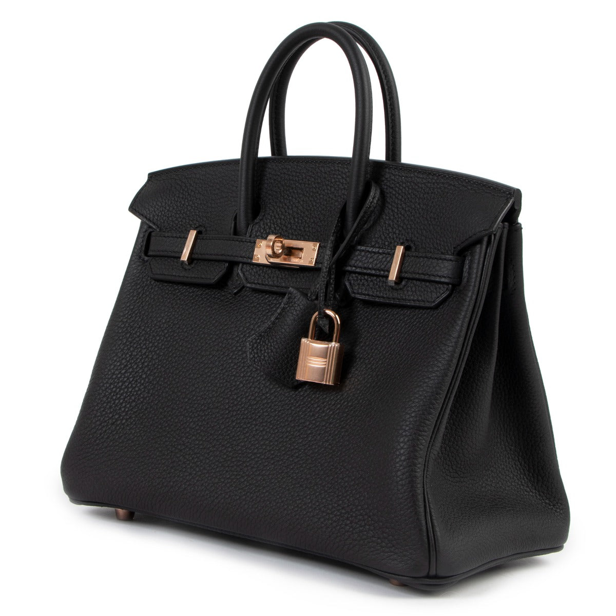 authentic second hand hermes birkin 25 togo black on www.labellov.com