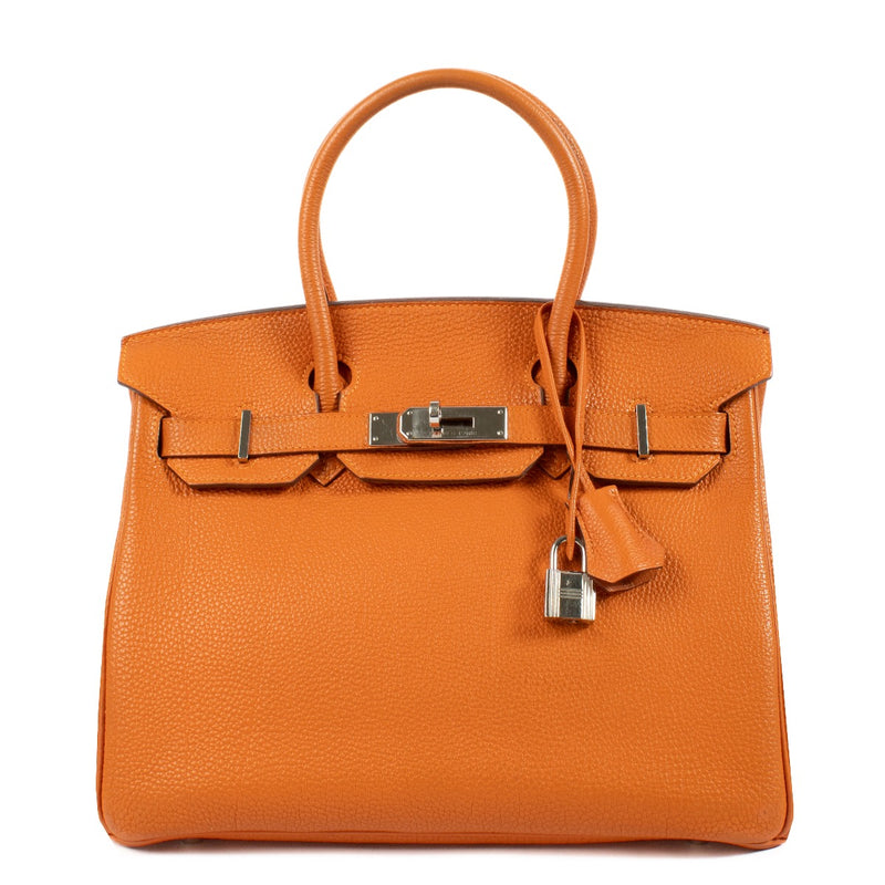 Authentic second hand vintage Hermès Birkin 30 orange on www.labellov.com