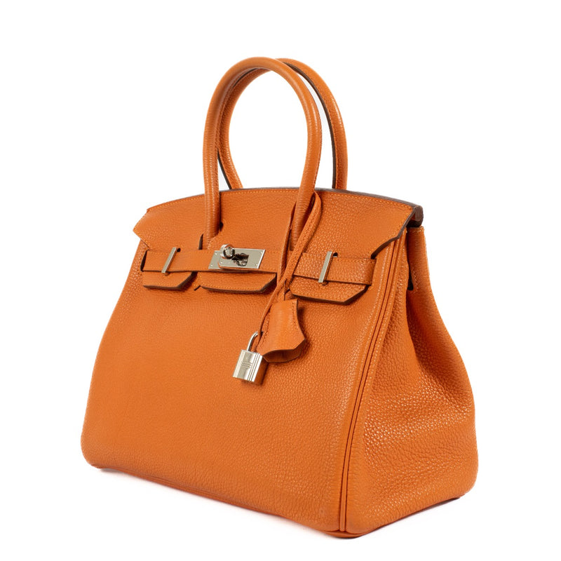 Authentic second hand vintage Hermès Birkin 30 orange on www.labellov.com