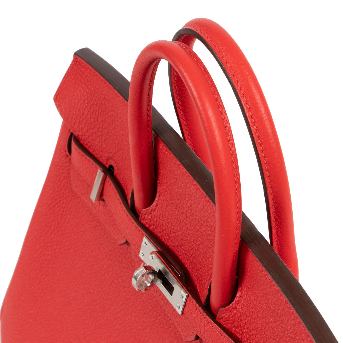 Hermès Birkin 25 HSS Personnalisé Togo Rouge Tomate + Orange Accastillage Plaqué Palladium