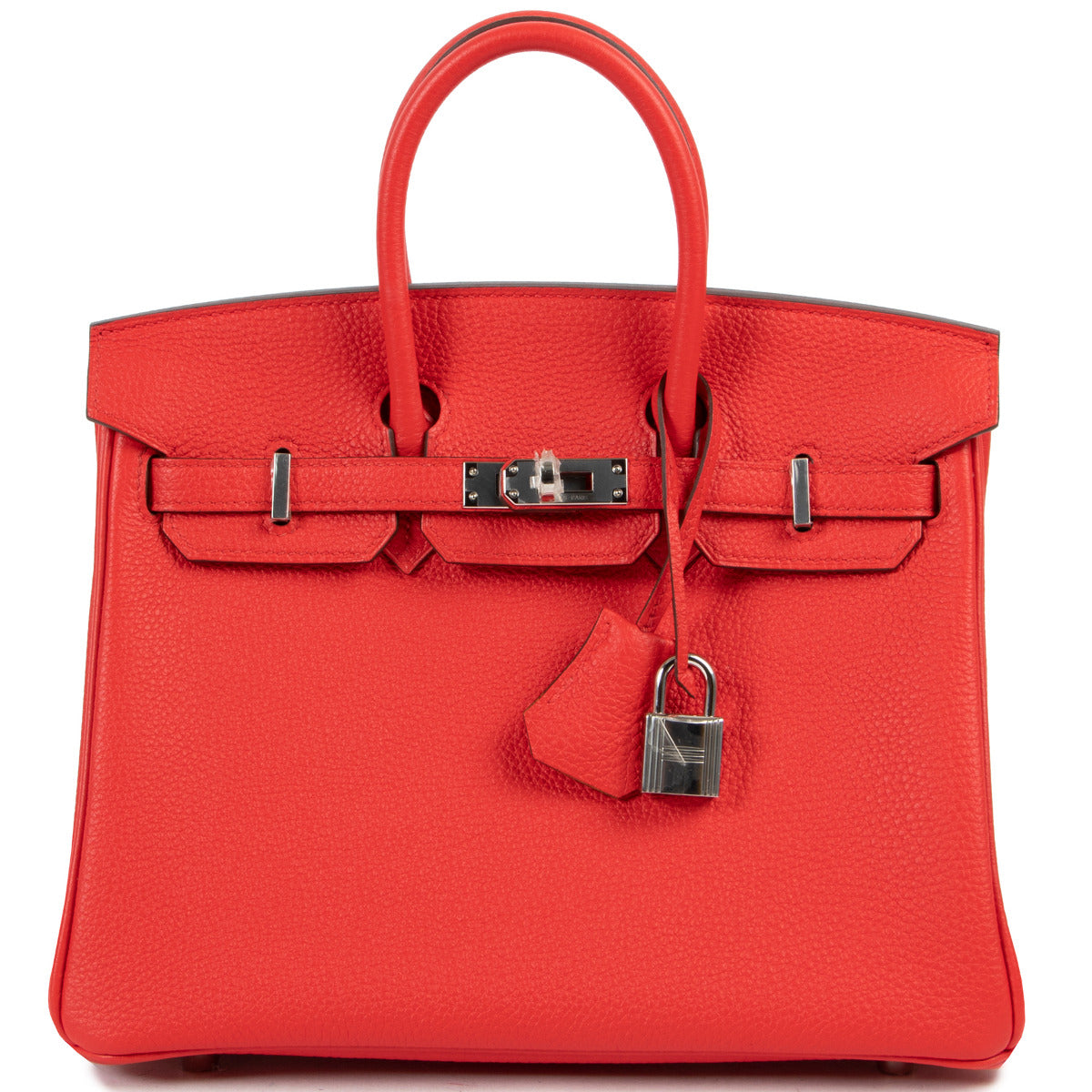 Hermès Birkin 25 HSS Personnalisé Togo Rouge Tomate + Orange Accastillage Plaqué Palladium