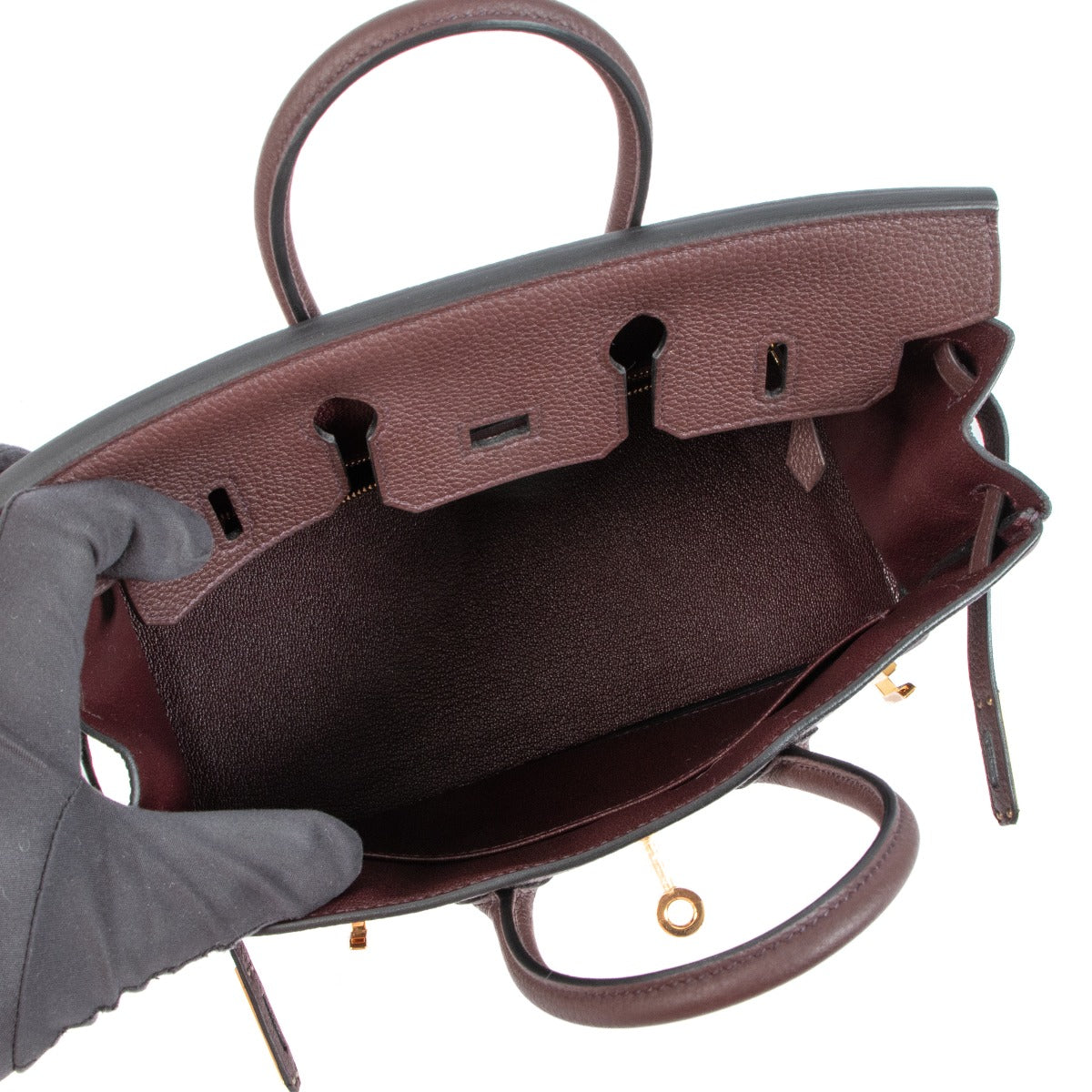 authentic second hand pre-owned Hermès Birkin 25 Rouge Sellier Togo Gold Hardware on www.labellov.com