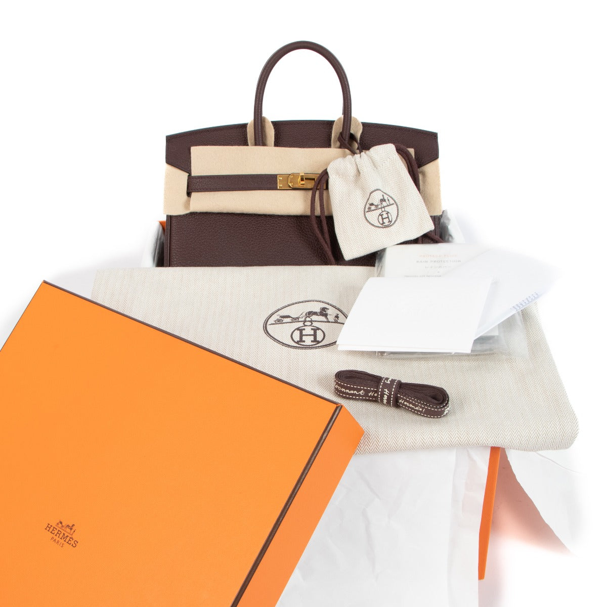 Hermès Birkin 25 Rouge Sellier Togo Gold Hardware