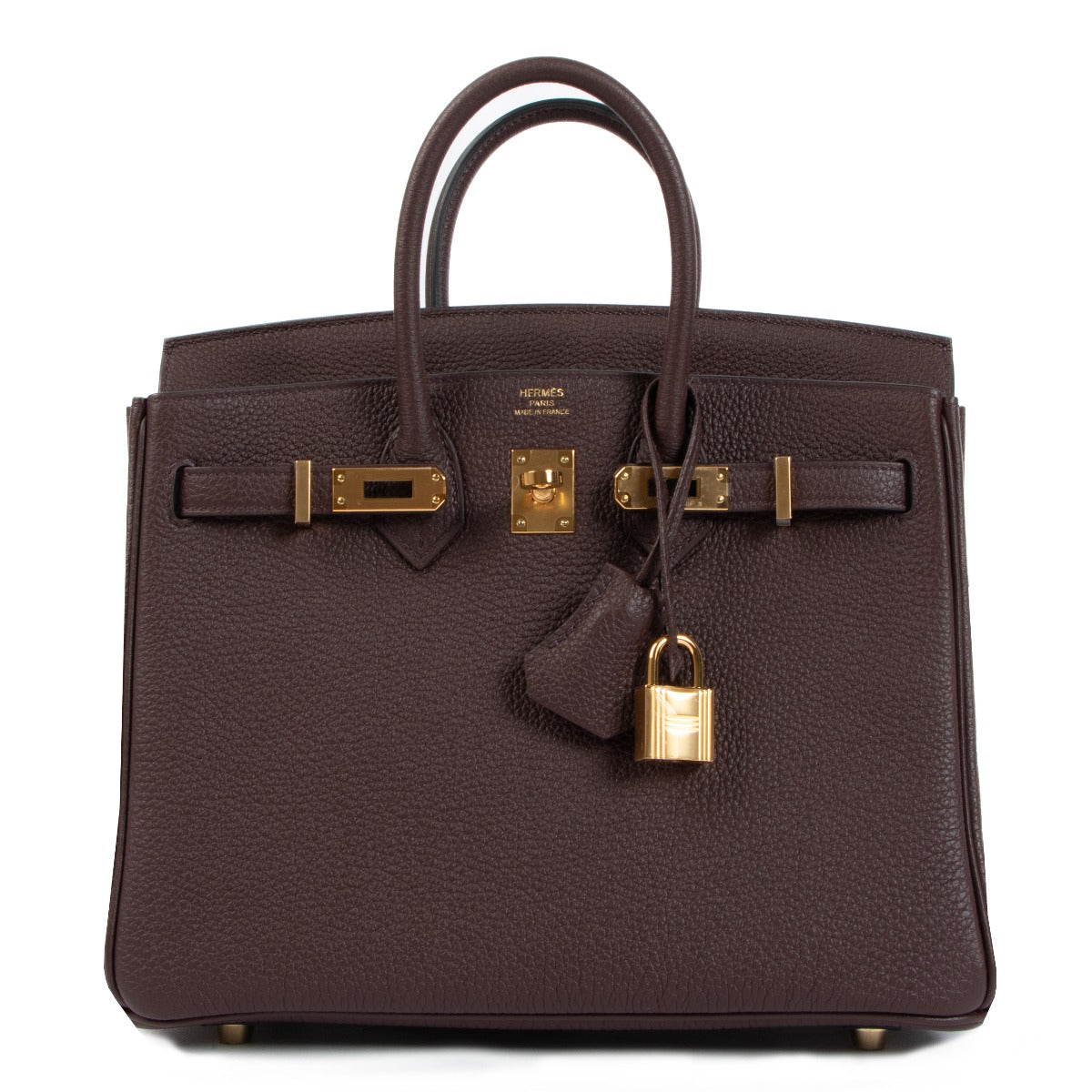 authentic second hand pre-owned Hermès Birkin 25 Rouge Sellier Togo Gold Hardware on www.labellov.com