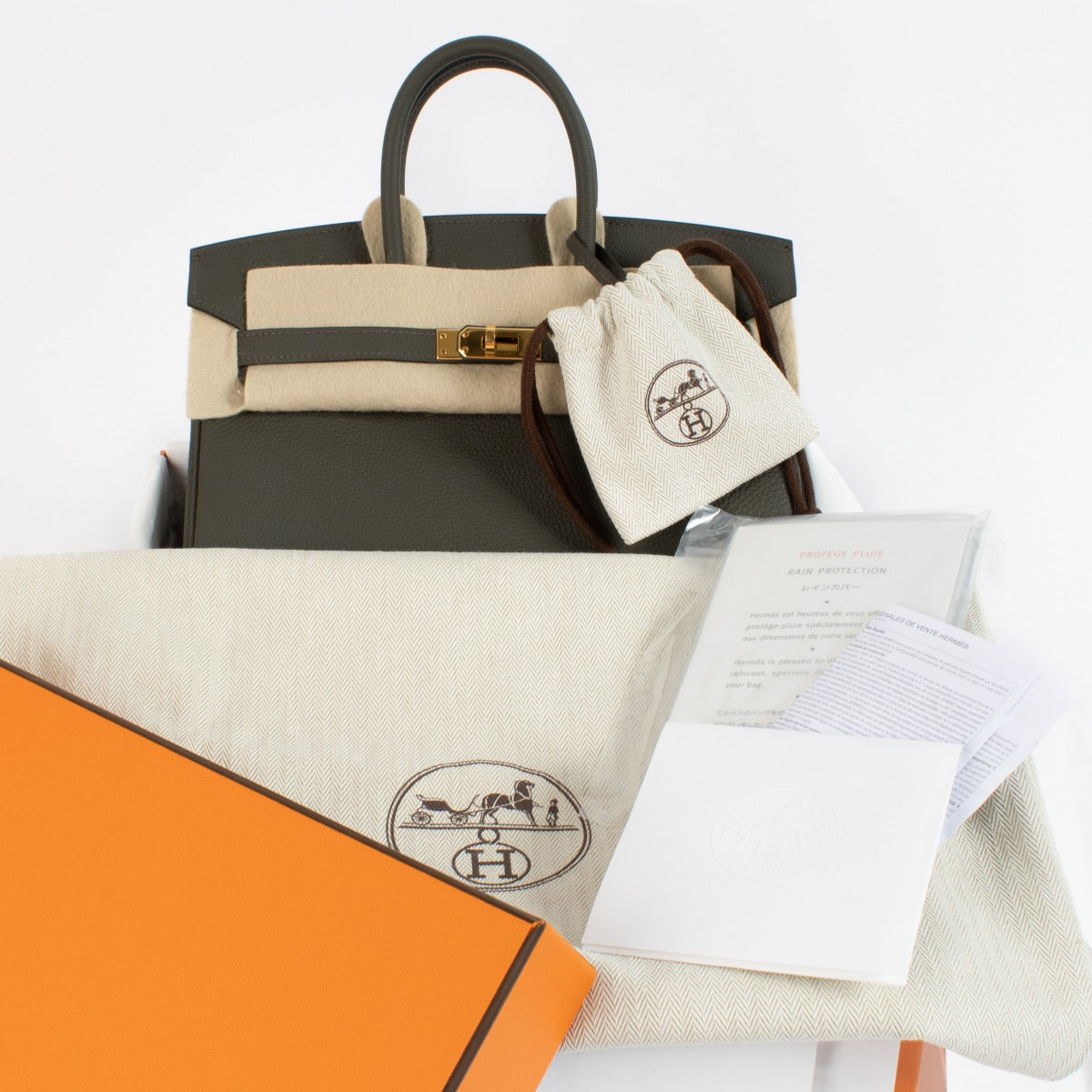 Hermès Birkin 25 Vert de Gris Togo GHW
