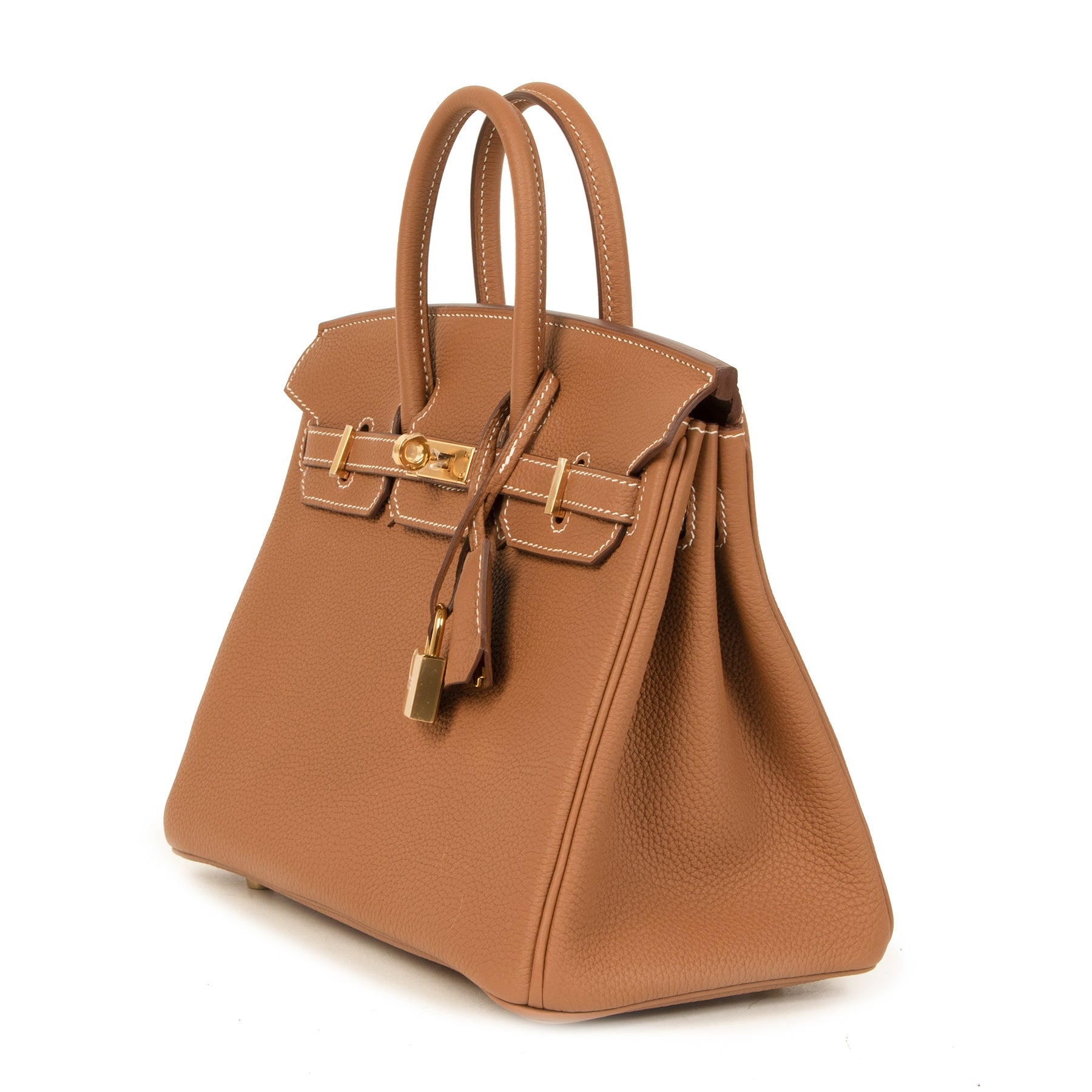 Skip the waiting list and get your hands on this unique and exclusive Hermès Birkin 25 Gold Togo GHW