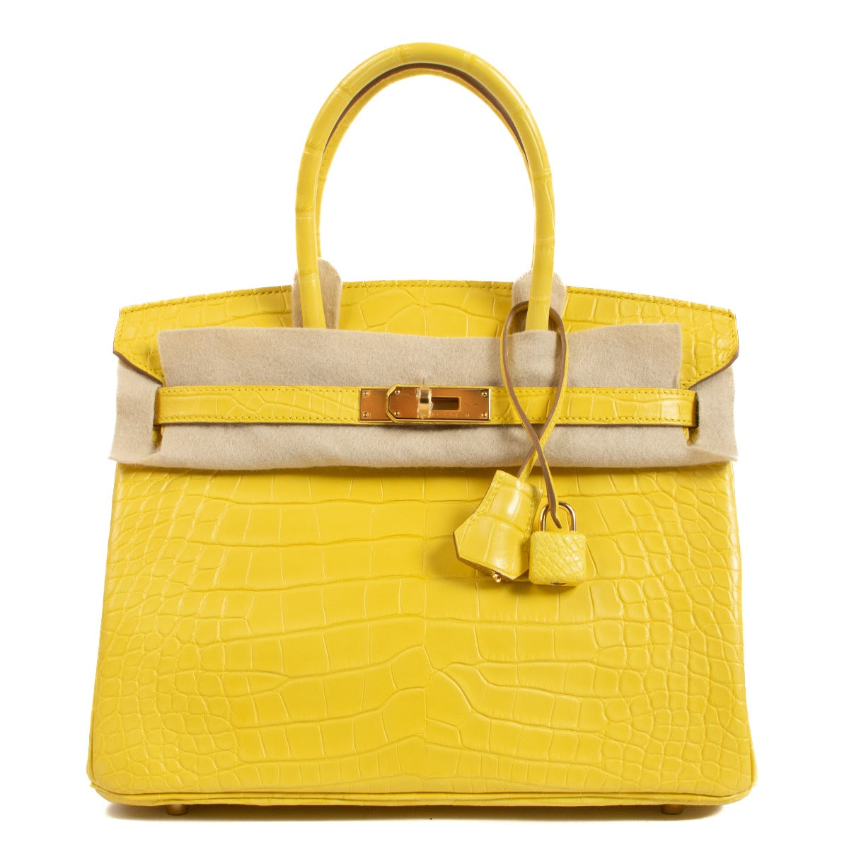 Authentic second hand Hermès HSS Birkin 30 Mimosa Alligator Mat on www.labellov.com