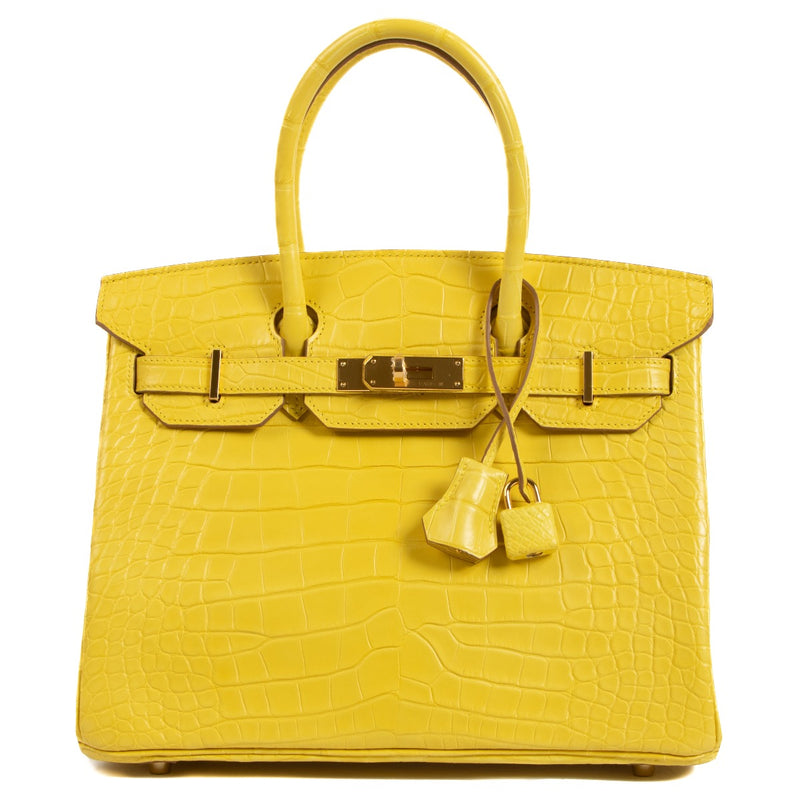 Hermès HSS Birkin 30 Mimosa Alligator Mat Gold Hardware