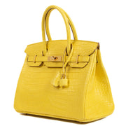 Authentic second hand Hermès HSS Birkin 30 Mimosa Alligator Mat on www.labellov.com