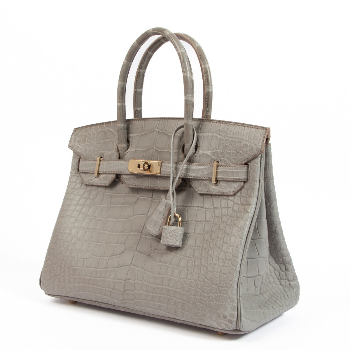 Hermès HSS Birkin 30 Gris Perle Alligator Permabrass Hardware