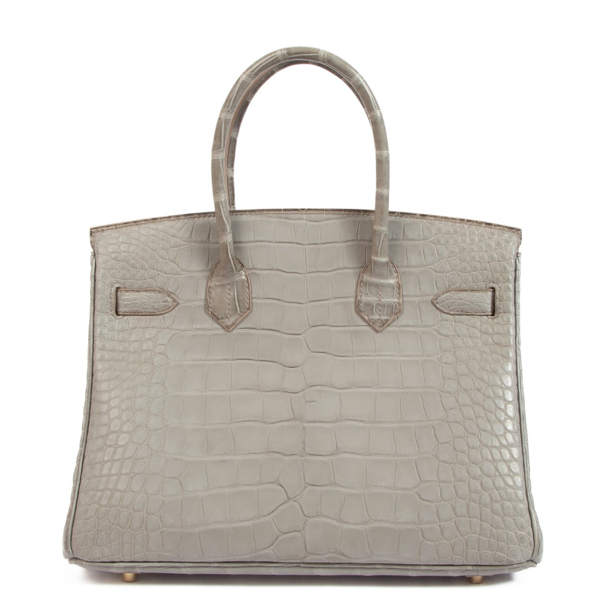 Auhthentic second hand HSS Hermès Birkin 30 Perso Gris Perle Alligator Permabrass on www.labellov.com