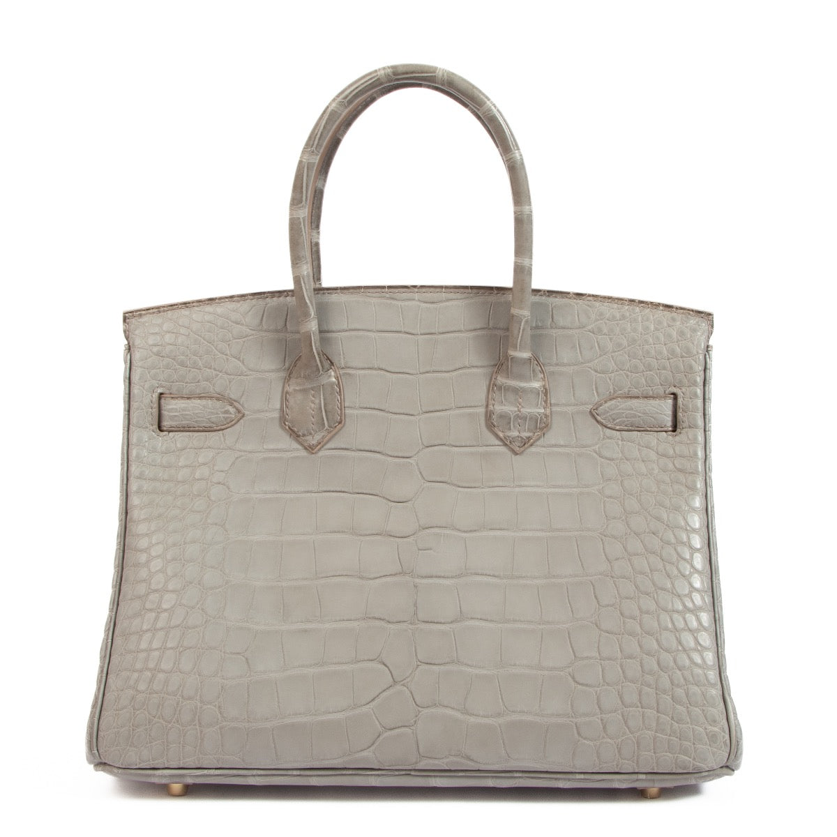 Shop safe online at Labellov at Labellov in Antwerp, Brussels and Knokke this 100% authentic second hand Hermès HSS Birkin 30 Gris Perle Alligator PBHW