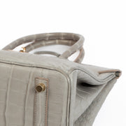 Auhthentic second hand HSS Hermès Birkin 30 Perso Gris Perle Alligator Permabrass on www.labellov.com