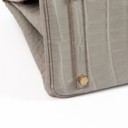 Shop safe online at Labellov at Labellov in Antwerp, Brussels and Knokke this 100% authentic second hand Hermès HSS Birkin 30 Gris Perle Alligator PBHW