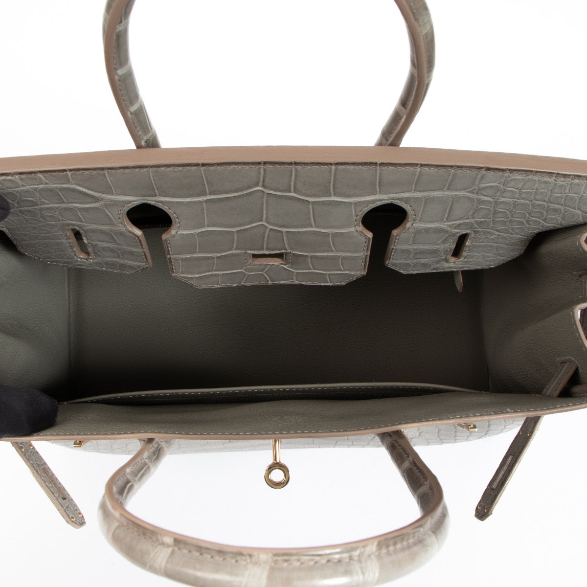Shop safe online at Labellov at Labellov in Antwerp, Brussels and Knokke this 100% authentic second hand Hermès HSS Birkin 30 Gris Perle Alligator PBHW