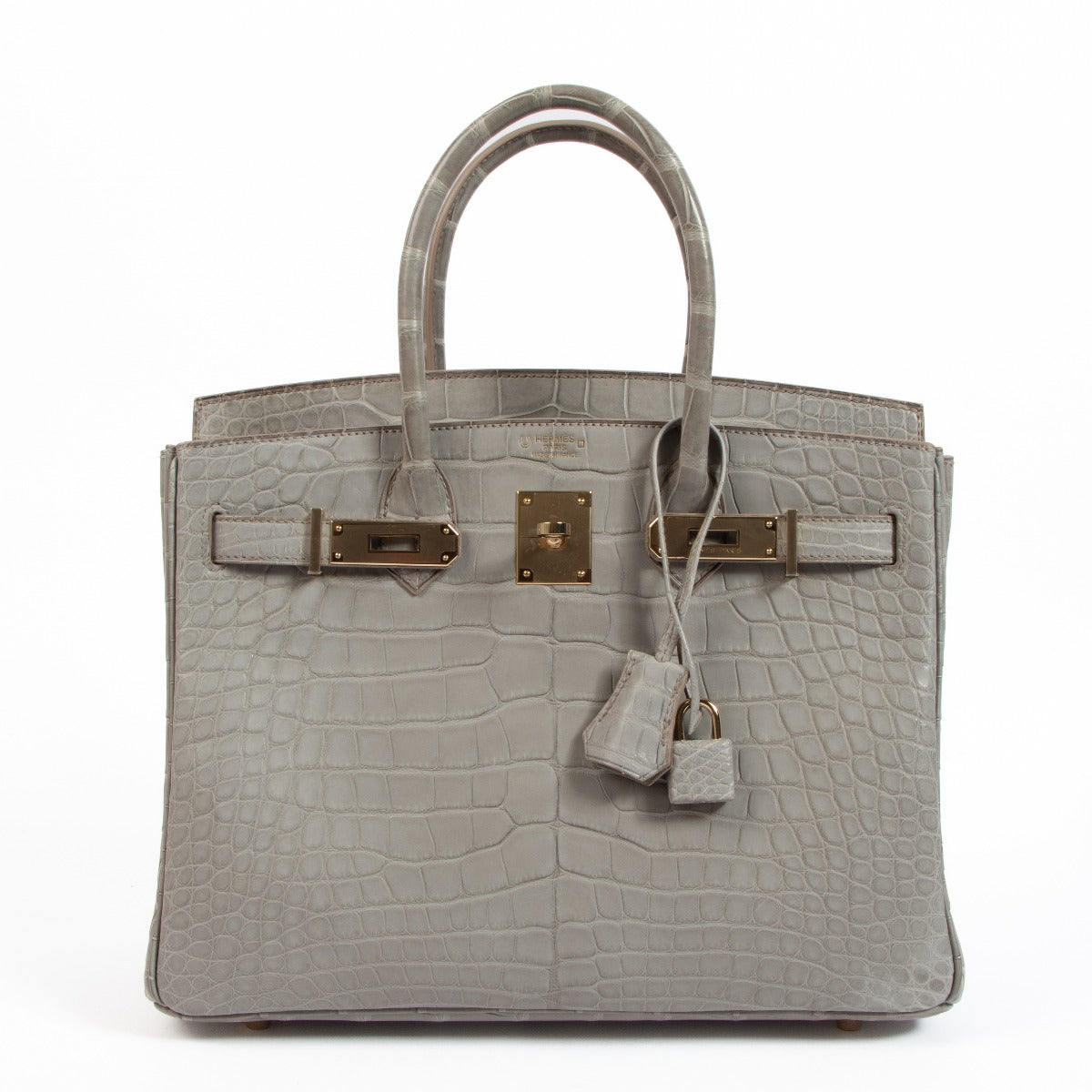 Hermès HSS Birkin 30 Gris Perle Alligator Permabrass Hardware