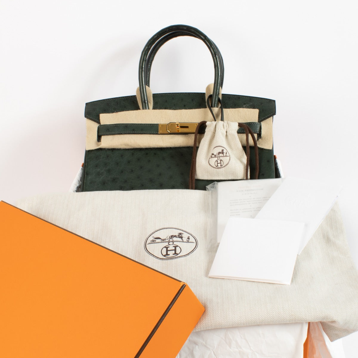 Hermès Birkin 30 Vert Titien Ostrich GHW