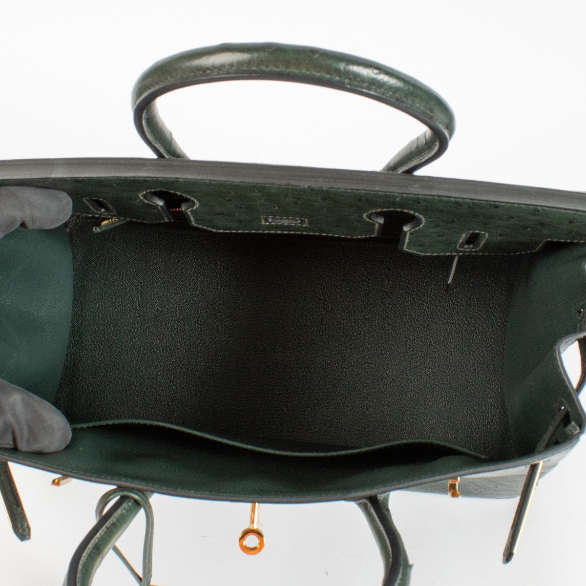 Hermès Birkin 30 Vert Titien Autruche GHW