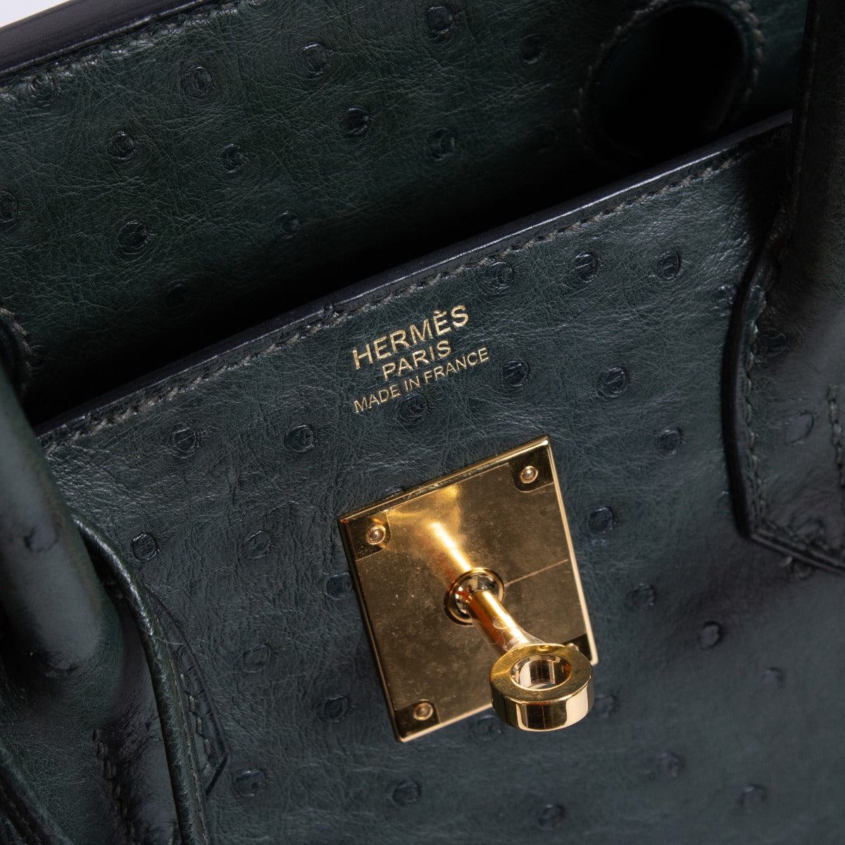Hermès Birkin 30 Vert Titien Autruche GHW