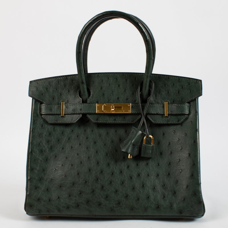 2018 Hermès Birkin 30 Vert Titien Ostrich GHW