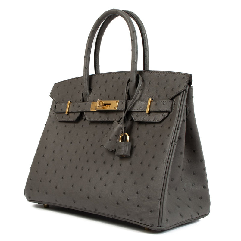Hermès Birkin 30 Gris Meyer Ostrich GHW