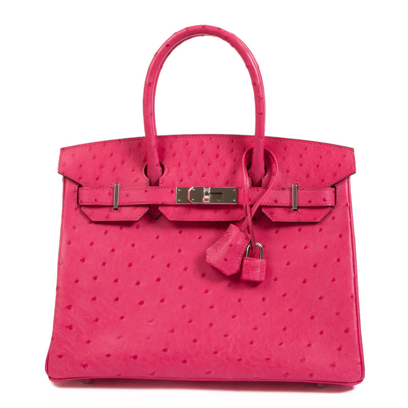 Hermès Birkin 30 Rose Tyrien Ostrich Palladium Hardware