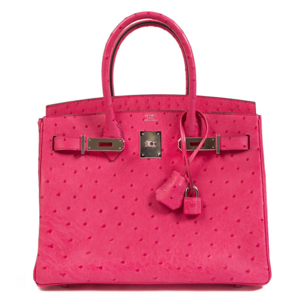 Hermès Birkin 30 Rose Tyrien Autruche Palladium Hardware