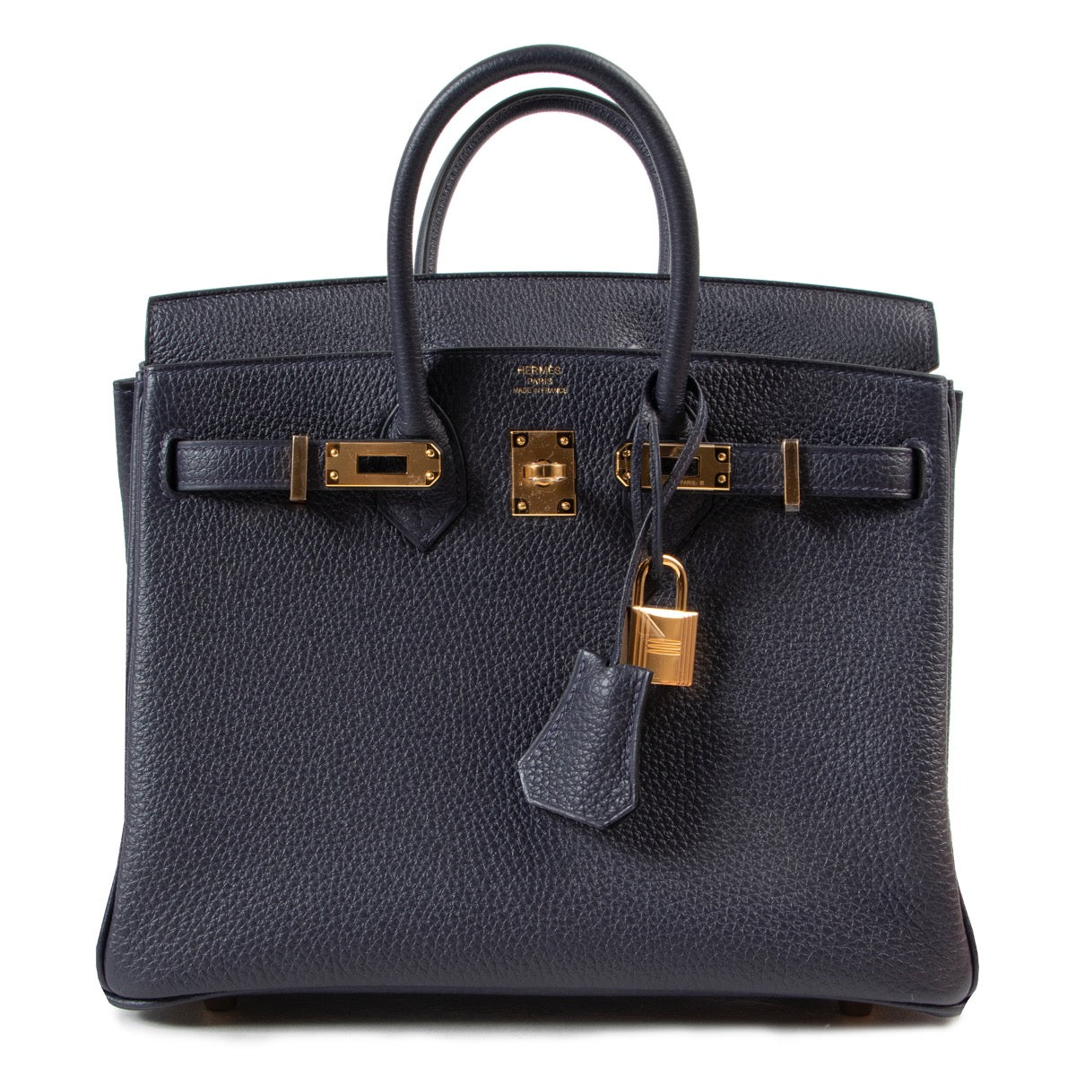 shop safe online worldwide shipping brand new Hermes Birkin 25 Blue Nuit togo leather ghw