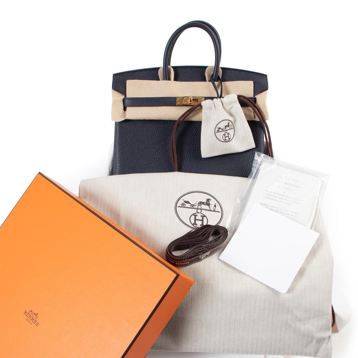 now available brand new full set Birkin 25 Blue nuit togo leather Birkin