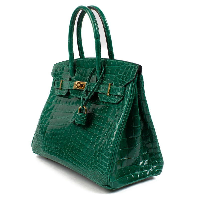 Hermès Birkin 30 Emerald Green Vert Emeraude Lisse Niloticus Crocodile