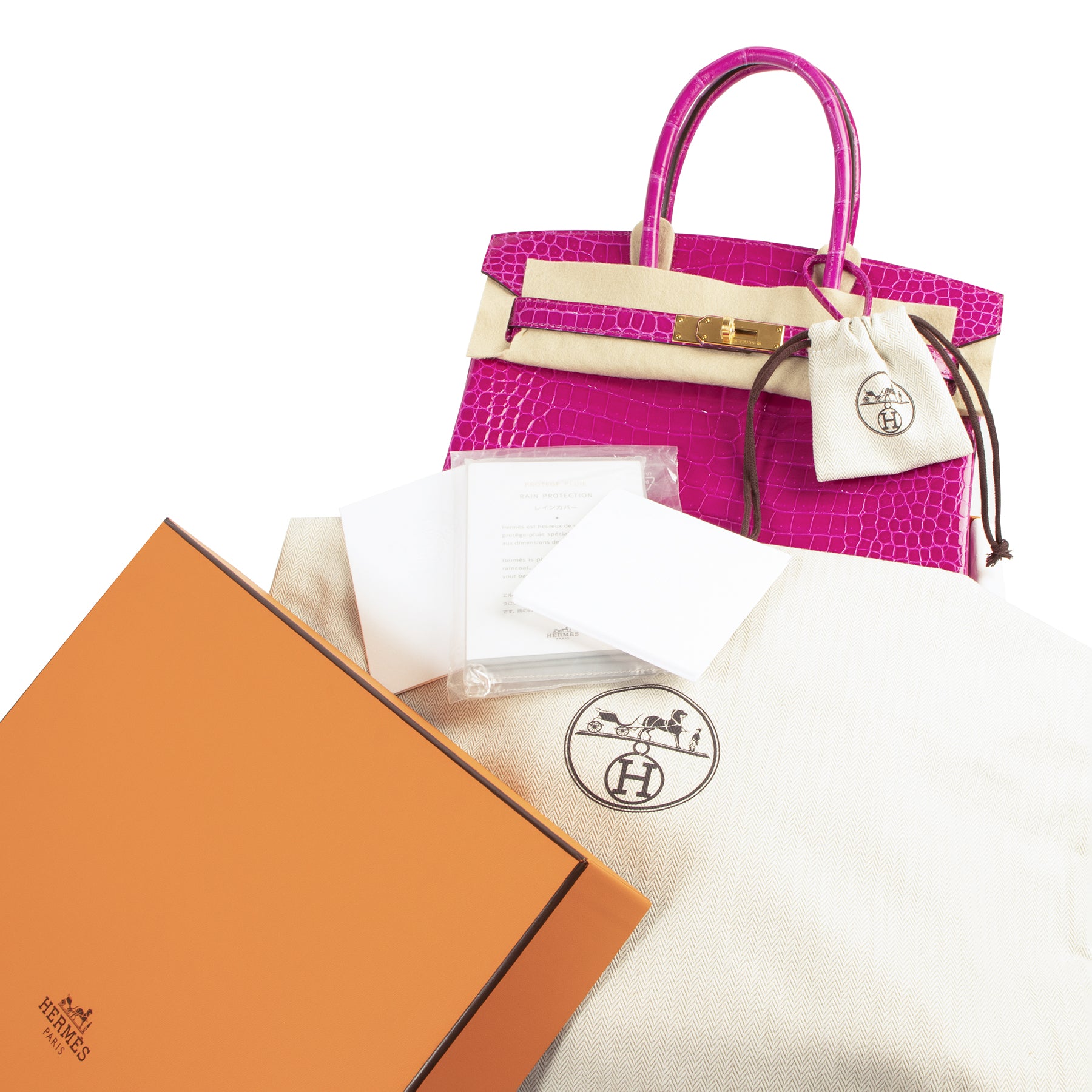 shop safe online *Reserved* BRAND NEW Hermès Birkin 30 Crocodile Porosus Lisse Rose Sheherazade GHW