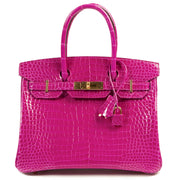 *Reserved* BRAND NEW Hermès Birkin 30 Crocodile Porosus Lisse Rose Sheherazade GHW