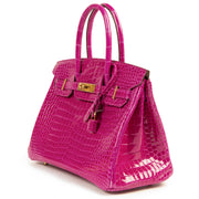 *Reserved* BRAND NEW Hermès Birkin 30 Crocodile Porosus Lisse Rose Sheherazade GHW