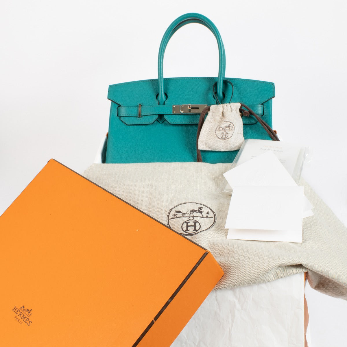 2016 Hermès Birkin 30 Bleu Paon Epsom PHW