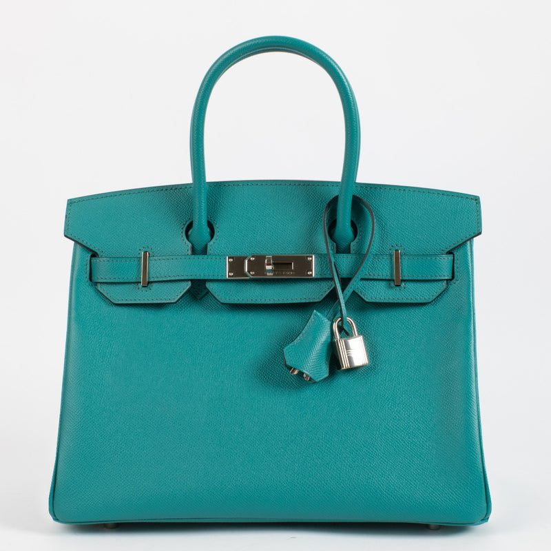 2016 Hermès Birkin 30 Bleu Paon Epsom PHW