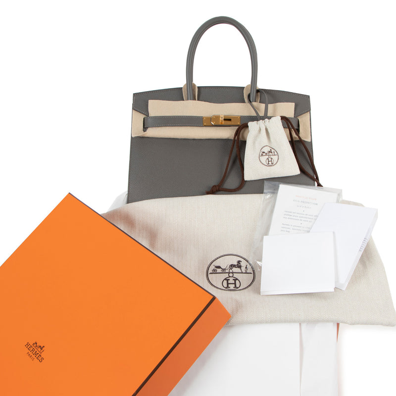 Are you looking for an authentic Hermès Birkin 30 Sellier Gris Meyer Epsom GHW? Find it at Labellov vintage luxury boutique in Antwerp, Belgium.