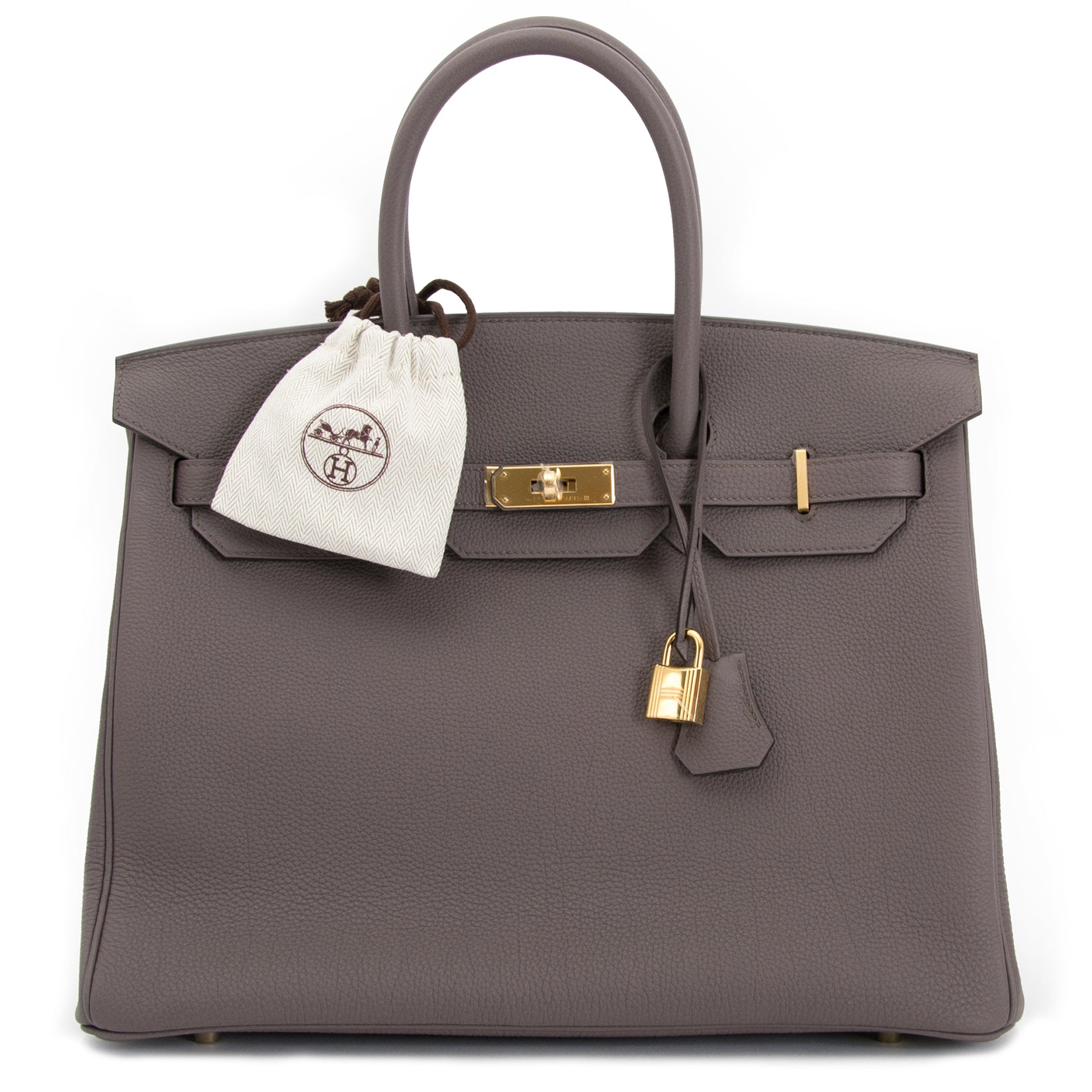 Buy your authentic Hermès Birkin 35 Etain Togo GHW for the best price at Labellov