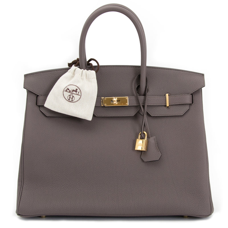 Buy your authentic Hermès Birkin 35 Etain Togo GHW for the best price at Labellov