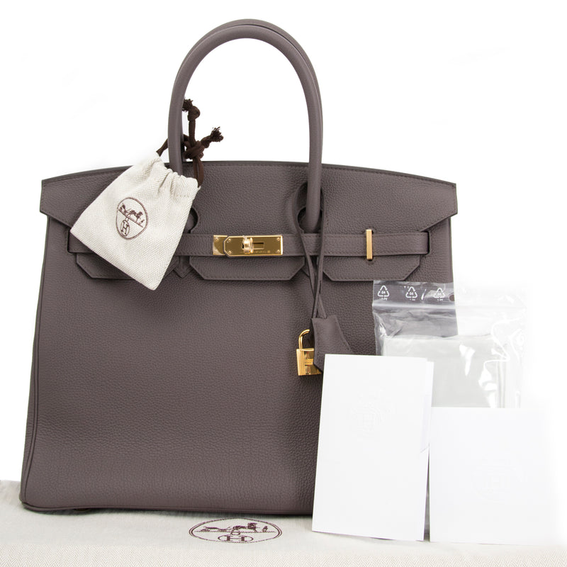 Bent u op zoek naar een authentieke designer handtas zoals deze Hermès Birkin 35 Etain Togo GHW?