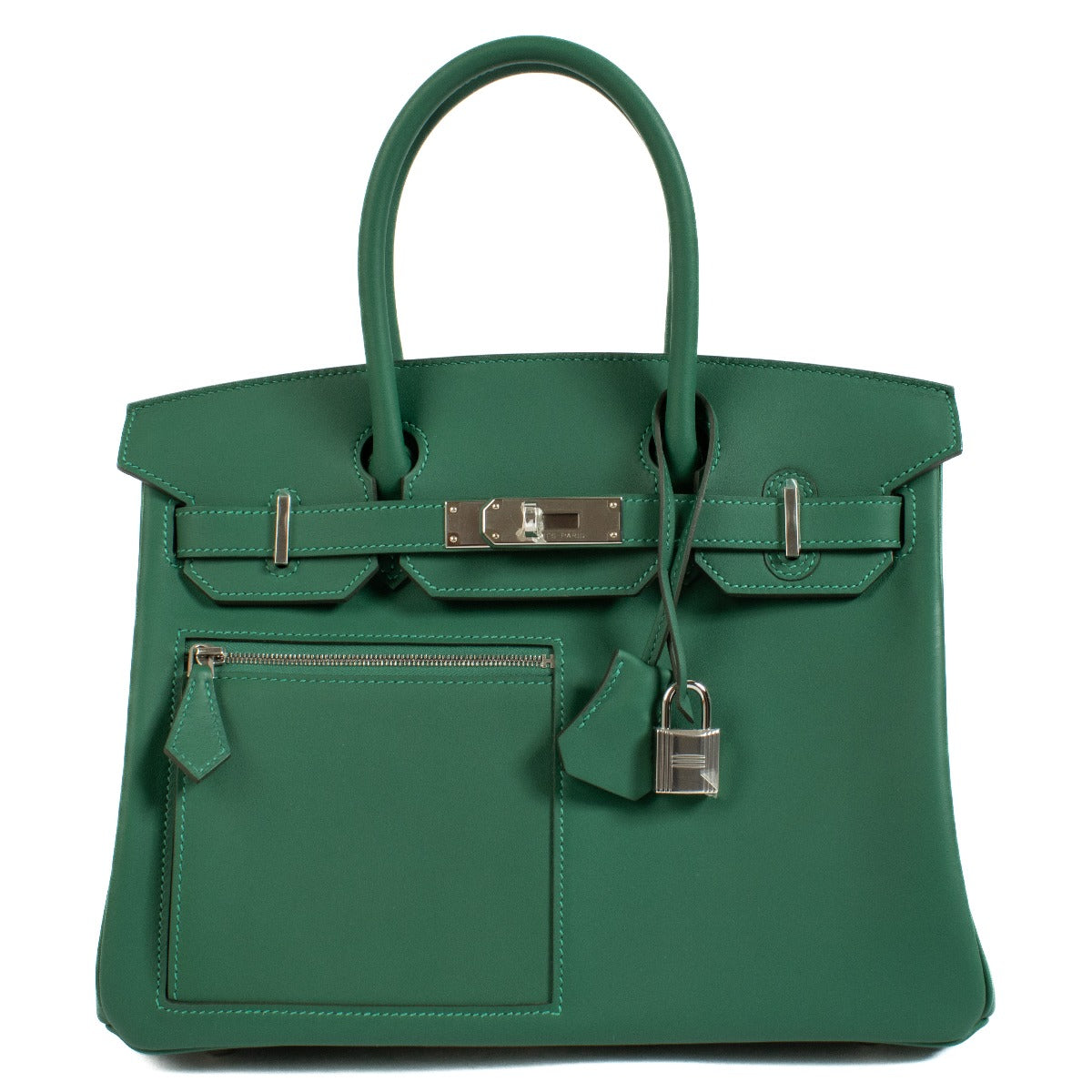 Authentic second hand Hermès Birkin 30 Colormatic Vert Moyen Swift PHW on www.labellov.com