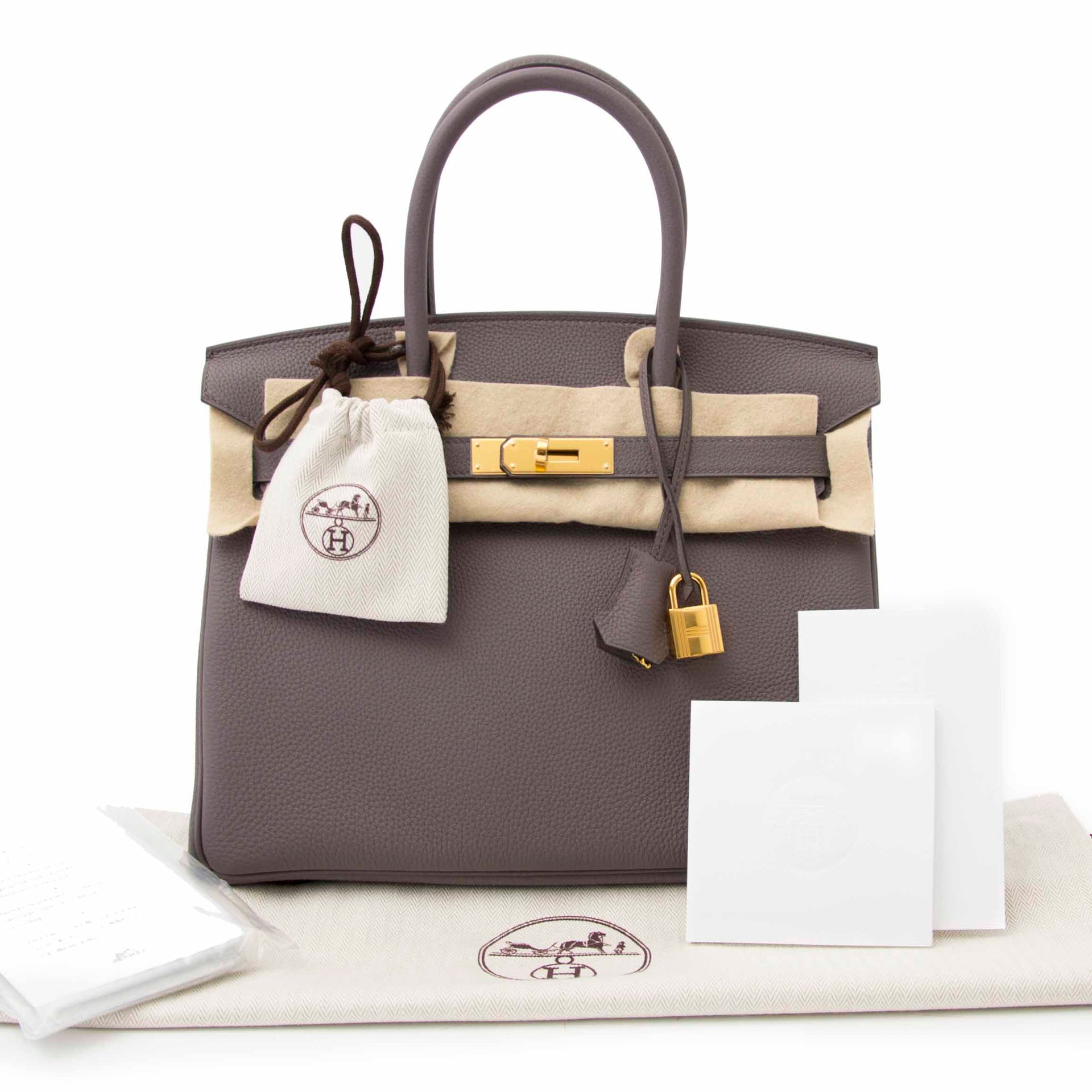 *NEUF* Hermès Birkin 30 Togo Étain GHW